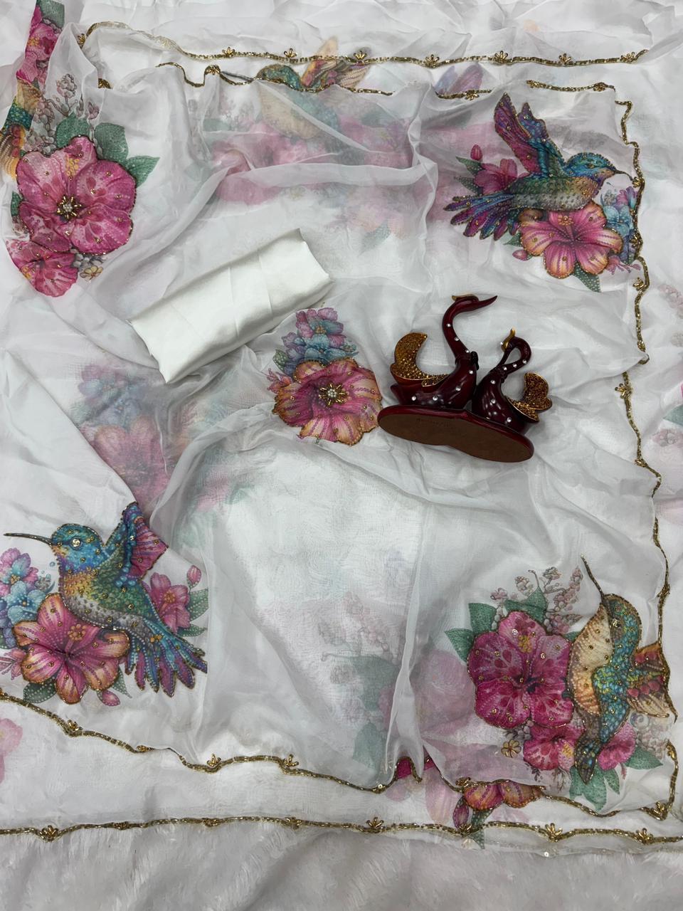 Breeze-Kissed Glow Tabby Silk Saree