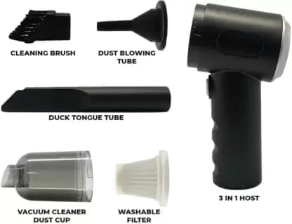 3 in 1 Portable Car Vacuum Cleaner with Blower | USB Rechargeable Wireless Handheld Car Vacuum Cleaner Traveling, Camping Reusable,Portable,Rechargeable (1)