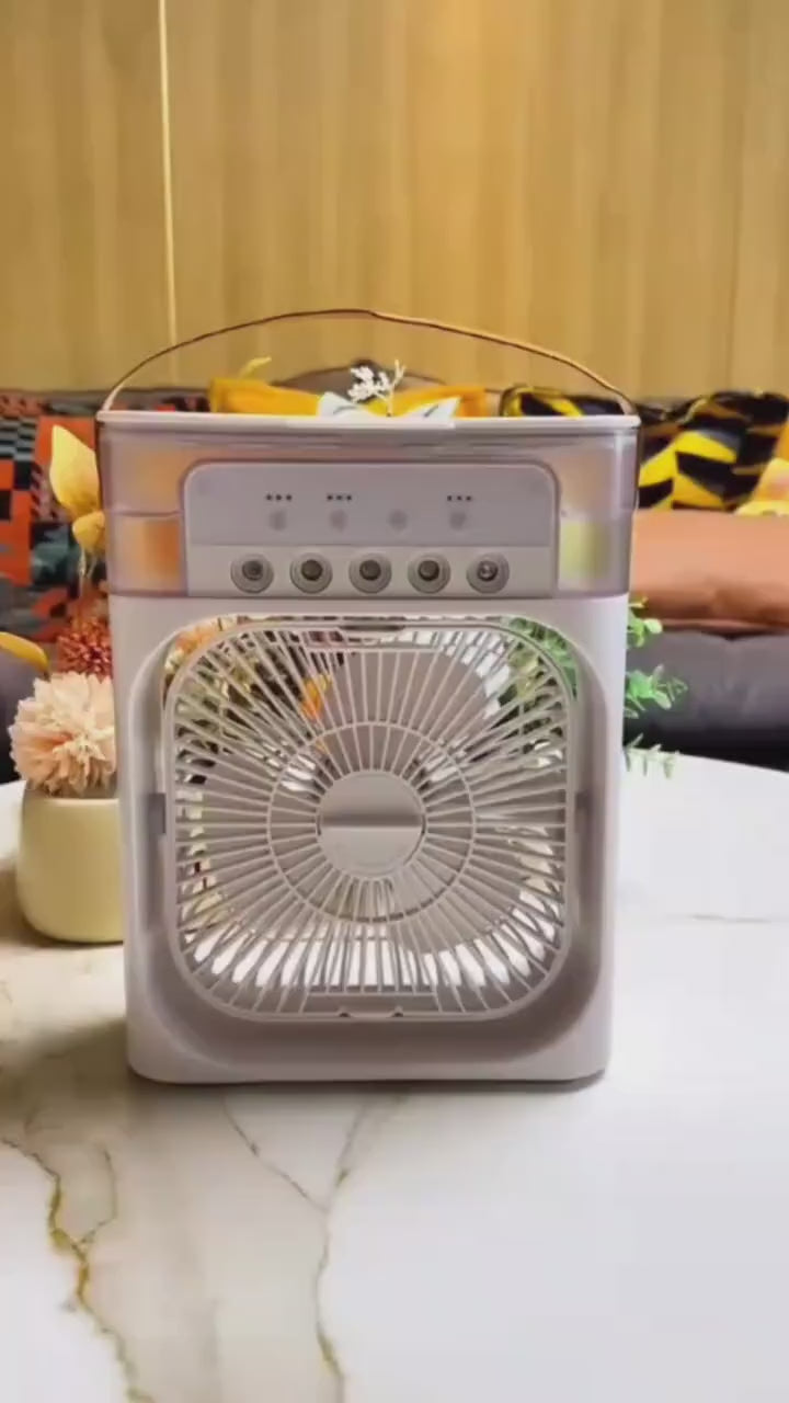 Portable Air Cooler Fan with 7-Color Light – Personal AC Fan